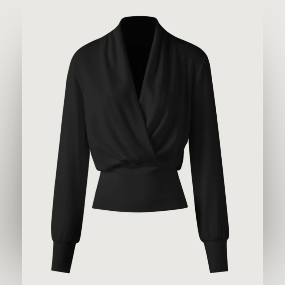 Black Shawl Collar Top